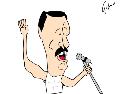 Freddie Mercury By gustavomchagas | Famous People Cartoon | TOONPOOL