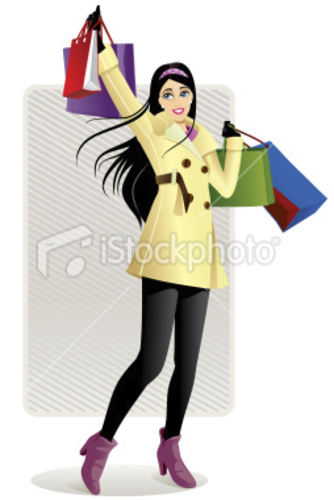 Cartoon Girl Shopping