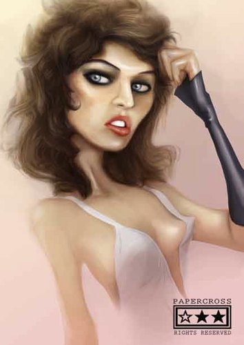 Cartoon: mila jovovich (medium) by billfy tagged holliwood,actress,sexy,