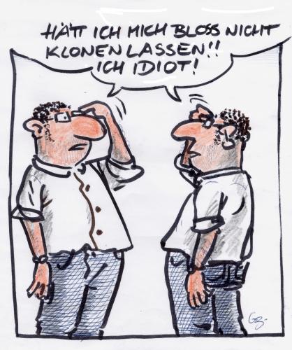 Cartoon: ... (medium) by GB tagged versuchsperson,duplikat,reproduktionsmedizin,forschung,medizin,klon,gen,gen,klon,medizin,reproduktionsmedizin,duplikat,versuchsperson,dna,dolly,erbgut,erschaffung,ethik,genetik,genetisch manipuliert,genetischer code,genforschung,gengesetz,genmanipulation,genmarkt,genmedizin,genmißbrauch,genom,gott spielen,gottlos,klonen,klonmensch,moral,retortenmensch,verantwortung,vetretbarkeit,genetisch,manipuliert,genetischer,code,gott,spielen