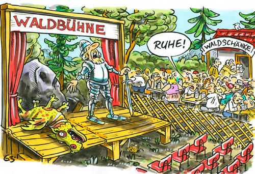 Cartoon: Kultursommer (medium) by GB tagged freizeit,sommer,bühne,freiluft,biergarten,bier,darsteller,schauspieler,oper,theater,kultur,kunst,kunst,kultur,theater,oper,schauspieler,darsteller,bier,biergarten,bühne,sommer,freizeit,trinken,alkohol,gastronomie,vorstellung,unterhaltung