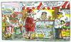 Cartoon: Christkindlmarkt im Klimawandel (small) by GB tagged christkindlesmarkt market weihnachten christkind santa claus nikolaus mas christmas