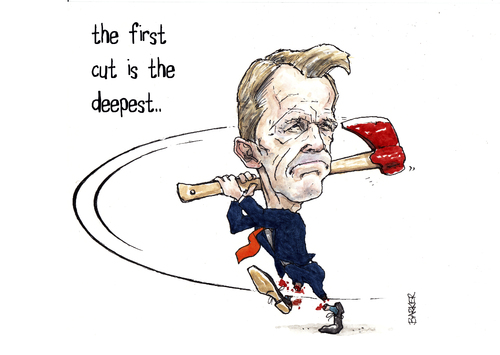 Cartoon: David Laws the axeman goeth (medium) by barker tagged david,laws,cuts,resignation,libdem,cartoon,caricature,karikatur,karikaturen,david laws,david,laws