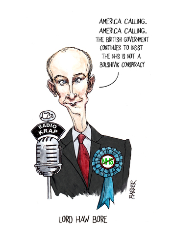 Cartoon: Lord Haw Bore (medium) by barker tagged daniel,hannan,mep,healthcare,tory,nhs,cartoon,caricature,daniel hannan,gesunheitsreform,gesundheit,republikaner,politiker,daniel,hannan