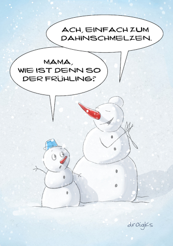 Cartoon: Frühlingsfeeling (medium) by droigks tagged cartoon,comic,droigks,saison,jahreszeit,jahreszeitenwechsel,dahinschmelzen,schneemann,schneeschmelze,schnee,schneien,begeisterung,winter,cartoon,comic,droigks,saison,jahreszeit,jahreszeitenwechsel,dahinschmelzen,schneemann,schneeschmelze,schnee,schneien,begeisterung,winter