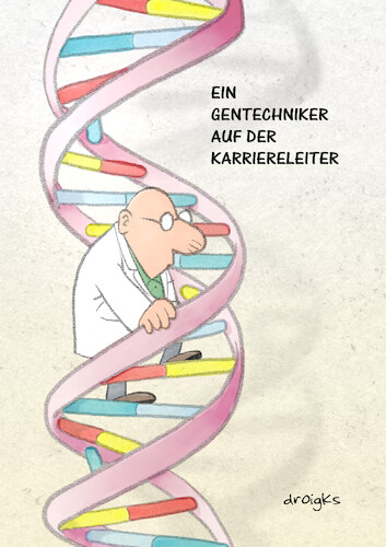 Cartoon: Genetiker (medium) by droigks tagged karriere,wissenschaft,genetik,genetiker,helix,doppelhelix,droigks,dns,dna,karriereleiter,beruf,aufstieg,erfolg,adenin,thymin,cytosin,guanin,basenpaare,gen,genom,chromosom,vererbung,karriere,wissenschaft,genetik,genetiker,droigks,dns,dna,karriereleiter,beruf,aufstieg,erfolg,adenin,thymin,cytosin,guanin,basenpaare,gen,genom,chromosom,vererbung