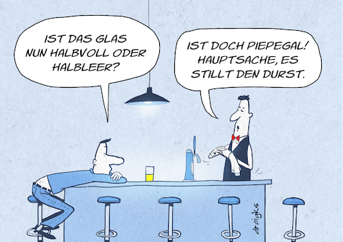 Cartoon: Interpretation (medium) by droigks tagged hälfte,halbvoll,halbleer,redewendung,philosophie,kneipe,droigks,bar,optimist,pessimist,positiv,negativ,einstellung,perspektive,hälfte,halbvoll,halbleer,redewendung,philosophie,kneipe,droigks,bar,optimist,pessimist,positiv,negativ,einstellung,perspektive