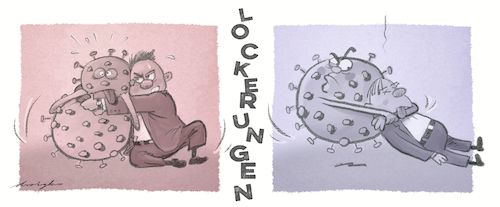 Cartoon: Lockerungen (medium) by droigks tagged lockerungen,corona,covid,seuche,epidemie,pandemie,zweite,welle,droigks,lockerungen,corona,covid,seuche,epidemie,pandemie,zweite,welle,droigks