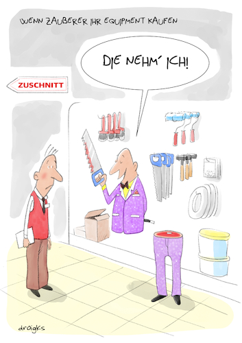 Cartoon: Magier kauft ein (medium) by droigks tagged cartoon,comic,zauberer,magie,zauberkuenstler,droigks,zauberei,einkauf,baumarkt,zersaegte,jungfrau,saege,zaubertrick,imagination,illusionist,illusion,magician,cartoon,comic,zauberer,magie,zauberkuenstler,droigks,zauberei,einkauf,baumarkt,zersaegte,jungfrau,saege,zaubertrick,imagination,illusionist,illusion,magician