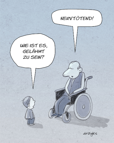 Cartoon: reine Nervensache (medium) by droigks tagged rückenmark,nerv,nervensystem,droigks,nervenbahn,reiz,reizleitung,rollstuhl,enkel,opa,rückenmark,nerv,nervensystem,droigks,nervenbahn,reiz,reizleitung,rollstuhl,enkel,opa