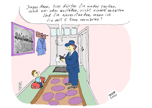 Cartoon: Politesse im Homeoffice (medium) by darkplanet tagged corona,homeoffice,kind,erziehung,beamte,politessen,polizei,corona,homeoffice,kind,erziehung,beamte,politessen,polizei