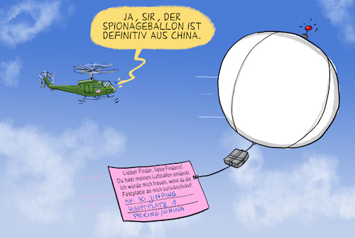 Cartoon: Chinesischer Spionageballon (medium) by leopold maurer tagged china,usa,spionageballon,daten,sensibel,spion,spionieren,xi,jinping,pentagon,festplatte,ballonkarte,ballon,leopold,maurer,cartoon,karikatur,china,usa,spionageballon,daten,sensibel,spion,spionieren,xi,jinping,pentagon,festplatte,ballonkarte,ballon,leopold,maurer,cartoon,karikatur