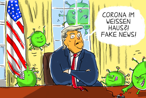 Cartoon: corona im weißen haus (medium) by leopold maurer tagged corona,trump,usa,corona,trump,usa