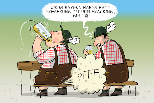 Cartoon: Fracking in Deutschland (medium) by leopold maurer tagged bayern,ministerpraesident,csu,soeder,markus,fracking,norddeutschland,gas,bier,tracht,furz,hydro,energie,gaskrise,ukraine,russland,krieg,biergarten,leopold,maurer,cartoon,karikatur,bayern,ministerpraesident,csu,soeder,markus,fracking,norddeutschland,gas,bier,tracht,furz,hydro,energie,gaskrise,ukraine,russland,krieg,biergarten,leopold,maurer,cartoon,karikatur