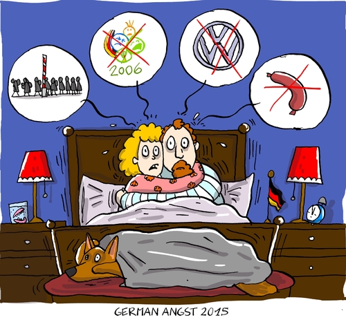 Cartoon: german angst (medium) by leopold maurer tagged angst,german,deutschland,krise,zukunftsangst,arbeitsplatz,wirtschaft,flüchtlinge,vw,wurst,weltmeisterschaft,fussball,lebensstandard,mittelschicht,deutsche,krankheit,neid,kosten,angst,german,deutschland,krise,zukunftsangst,arbeitsplatz,wirtschaft,flüchtlinge,vw,wurst,weltmeisterschaft,fussball,lebensstandard,mittelschicht,deutsche,krankheit,neid,kosten