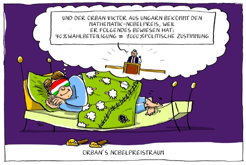 Cartoon: orbans nobelpreistraum (medium) by leopold maurer tagged abstimmung,ungarn,referendum,flüchtlinge,eu,orban,viktor,premierminister,sieg,niederlage,nobel,nobelpreis,mathematik,politik,schlappe,wahlbeteiligung,abstimmung,ungarn,referendum,flüchtlinge,eu,orban,viktor,premierminister,sieg,niederlage,nobel,nobelpreis,mathematik,politik,schlappe,wahlbeteiligung