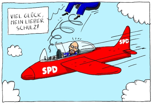 Cartoon: schulz macht es (medium) by leopold maurer tagged gabriel,schulz,nachfolger,kanzlerkanditat,spd,deutschland,wahlen,gabriel,schulz,nachfolger,kanzlerkanditat,spd,deutschland,wahlen