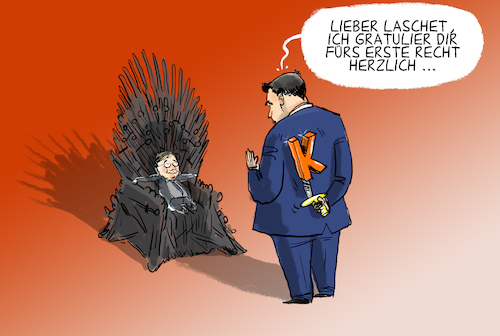 Cartoon: Söder gratuliert Laschet (medium) by leopold maurer tagged cdu,csu,kanzlerfrage,kanzler,kandidatur,parteivorsitz,wahl,söder,laschet,cdu,csu,kanzlerfrage,kanzler,kandidatur,parteivorsitz,wahl,söder,laschet