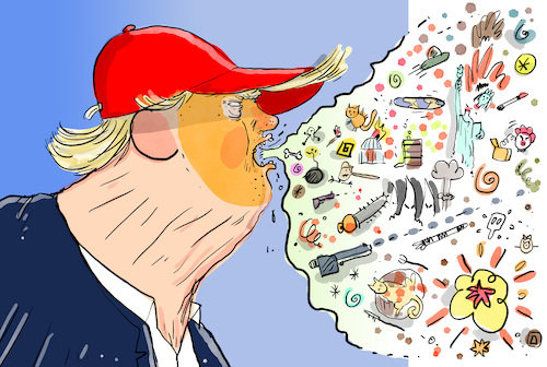 Cartoon: Trumps Hassreden (medium) by leopold maurer tagged trump,hass,rechtspopulismus,lügen,gene,erbgut,ideologie,migration,einwanderer,brandstifter,gefahr,demokratie,rechtsstaat,wahlen,präsidentschaftskandidat,usa,republikaner,leopold,maurer,karikatur,cartoon,trump,hass,rechtspopulismus,lügen,gene,erbgut,ideologie,migration,einwanderer,brandstifter,gefahr,demokratie,rechtsstaat,wahlen,präsidentschaftskandidat,usa,republikaner,leopold,maurer,karikatur,cartoon