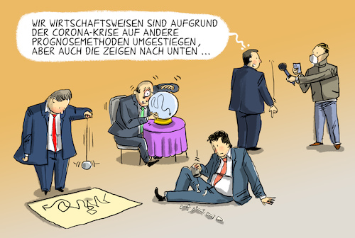 Cartoon: Wirtschaftsweise Prognose (medium) by leopold maurer tagged wirtschaftsweise,wirtschaft,prognose,corona,covid,pandemie,konjunktur,unsicherheit,oben,unten,vorhersage,wirtschaftsweise,wirtschaft,prognose,corona,covid,pandemie,konjunktur,unsicherheit,oben,unten,vorhersage