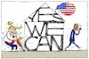 Cartoon: bye bye obama (small) by leopold maurer tagged trump obama usa abschied präsident aufbauen abbauen zerstören presslufthammer