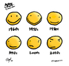 Cartoon: Smilies Across the Decades (small) by ericHews tagged smile smiley face smilies decades happy angry