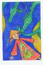 Cartoon: Chinese Whispers (small) by Kerina Strevens tagged dragon dragons fire talk whisper