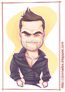 Cartoon: Robbie Williams (small) by Freelah tagged robbie williams pop star singer