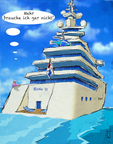 Cartoon: Yacht (medium) by Jan Rieckhoff tagged yacht,luxus,luxusyacht,reich,superreich,reichtum,oligarch,millionär,milliardär,millionen,milliarden,euro,geld,geldanlage,aktien,steuern,steuersparnis,steuerhinterziehung,steueroase,steuerflucht,panama,reederei,firmensitz,briefkastenfirma,unternehmen,unternehmer,oberschicht,gewinn,vermögen,besitz,umsatz,beteiligung,besitzen,abschöpfen,bank,konto,cartoon,witz,comic,karikatur,humor,jan,rieckhoff,yacht,luxus,luxusyacht,reich,superreich,reichtum,oligarch,millionär,milliardär,millionen,milliarden,euro,geld,geldanlage,aktien,steuern,steuersparnis,steuerhinterziehung,steueroase,steuerflucht,panama,reederei,firmensitz,briefkastenfirma,unternehmen,unternehmer,oberschicht,gewinn,vermögen,besitz,umsatz,beteiligung,besitzen,abschöpfen,bank,konto,cartoon,witz,comic,karikatur,humor,jan,rieckhoff