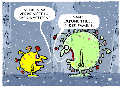 Cartoon: 5. Welle (medium) by markus-grolik tagged weihnachten,omikron,ausbreitung,ansteckung,pandemie,virus,mutation,exponentiell,exponentielles,wachstum,deutschland,delta,welle,weihnachten,omikron,ausbreitung,ansteckung,pandemie,virus,mutation,exponentiell,exponentielles,wachstum,deutschland,delta,welle