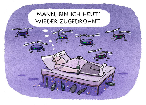 Cartoon: ... (medium) by markus-grolik tagged drohne,drohnen,überwachung,gesund,leben,alkohol,nikotin,laster,drohne,drohnen,überwachung,gesund,leben,alkohol,nikotin,laster