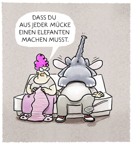 Cartoon: ... (medium) by markus-grolik tagged beziehung,mücke,elefant,mann,frau,redewendung,kommunikation,sprache,beziehung,mücke,elefant,mann,frau,redewendung,kommunikation,sprache