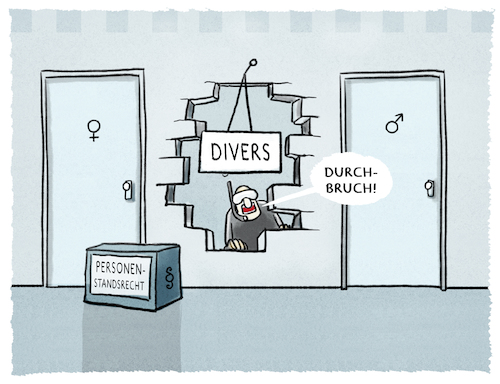 Cartoon: ... (medium) by markus-grolik tagged divers,mann,frau,transgender,personenstand,personenstandsrecht,junge,mädchen,deutschland,divers,mann,frau,transgender,personenstand,personenstandsrecht,junge,mädchen,deutschland