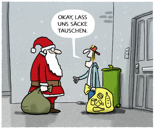 Cartoon: ... (medium) by markus-grolik tagged nikolaus,konsum,traditionen,weihnachtsmann,sack,mülltrennung,müll,umwelt,nikolaus,konsum,traditionen,weihnachtsmann,sack,mülltrennung,müll,umwelt