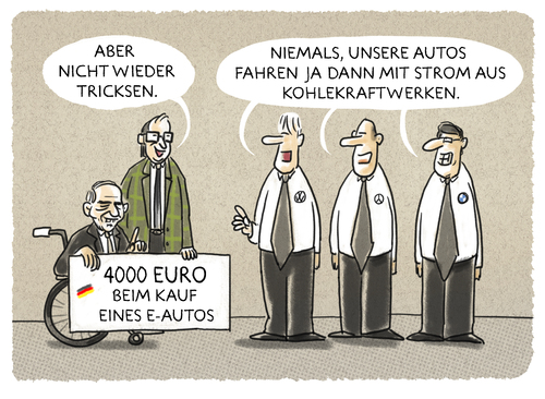 Cartoon: ... Elektromobilität... (medium) by markus-grolik tagged grolik,zukunft,tessla,autohersteller,eauto,klimaziele,subvention,schäble,bmw,dobrinth,volkswagen,vw,abgasskandal,abgas,autolobby,elektromobilität,elektromobilität,autolobby,abgas,abgasskandal,vw,volkswagen,dobrinth,bmw,schäble,subvention,klimaziele,eauto,autohersteller,tessla,zukunft,grolik