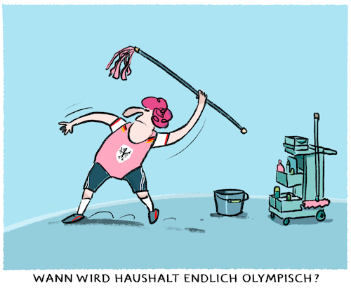 Cartoon: Alltag und Olympia... (medium) by markus-grolik tagged olympia,sport,hochleistungssportler,paris,ioc,disziplinen,goldmedaille,haushalt,sportarten,olympia,sport,hochleistungssportler,paris,ioc,disziplinen,goldmedaille,haushalt,sportarten