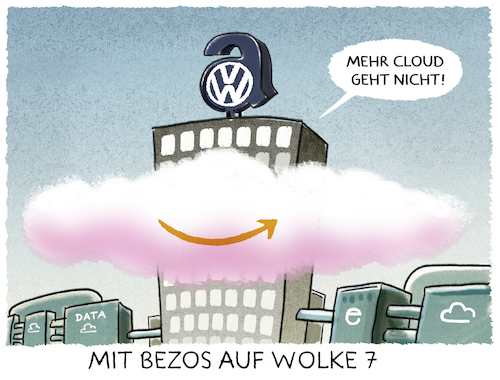 Cartoon: ...bedenkenlos... (medium) by markus-grolik tagged amazon,jeff,bezos,diess,volkswagen,cloud,vw,energie,server,serverfarmen,auto,elektromobilität,eauto,deutschland,konzern,monopol,daten,datensicherheit,datenspeicher,amazon,jeff,bezos,diess,volkswagen,cloud,vw,energie,server,serverfarmen,auto,elektromobilität,eauto,deutschland,konzern,monopol,daten,datensicherheit,datenspeicher