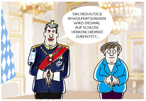 Cartoon: Besuch aus Berlin (medium) by markus-grolik tagged csu,cdu,merkel,kanzlerkandidat,söder,wolfratshausen,bayern,kanzlerkandidatur,laschet,stoiber,wahlkampf,csu,cdu,merkel,kanzlerkandidat,söder,wolfratshausen,bayern,kanzlerkandidatur,laschet,stoiber,wahlkampf