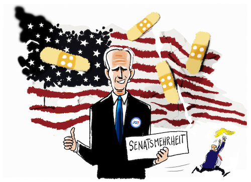 Cartoon: Biden gestärkt... (medium) by markus-grolik tagged joe,biden,donald,trump,republikaner,demokraten,demokratie,usa,midterms,kongress,senat,senatsmehrheit,joe,biden,donald,trump,republikaner,demokraten,demokratie,usa,midterms,kongress,senat,senatsmehrheit