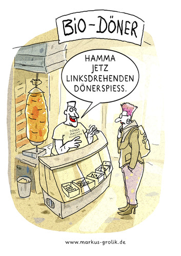 Cartoon: Bio Döner (medium) by markus-grolik tagged döner,ernährung,fast,food,türkei,deutschland,linksdrehende,kulturen,bio,gesunde,essen,integration,döner,ernährung,fast,food,türkei,deutschland,linksdrehende,kulturen,bio,gesunde,essen,integration