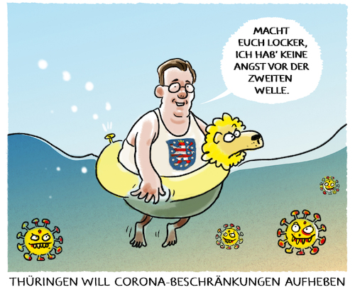 Cartoon: Bodo... (medium) by markus-grolik tagged lockerungen,beschraenkungen,meer,virus,ramelow,thueringen,corona,zweite,welle,lockerungen,beschraenkungen,meer,virus,ramelow,thueringen,corona,zweite,welle