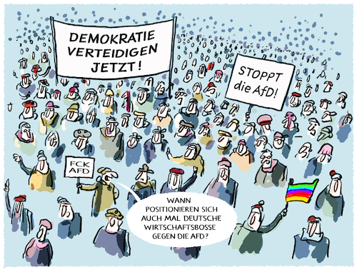 Cartoon: Bundesbürger gegen rechts... (medium) by markus-grolik tagged deutschland,demonstrationen,demokratie,buerger,proteste,wirtschaftsbosse,elite,industrie,afd,rechtsextremismus,deutschland,demonstrationen,demokratie,buerger,proteste,wirtschaftsbosse,elite,industrie,afd,rechtsextremismus