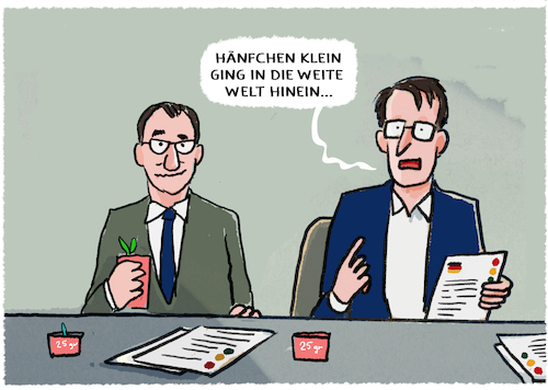 Cartoon: Cannabis-Legalisierung.. (medium) by markus-grolik tagged cannabis,hanf,ampel,deutschland,drogen,legalisierung,hanfanbau,lauterbach,özdemir,cannabis,hanf,ampel,deutschland,drogen,legalisierung,hanfanbau,lauterbach,özdemir