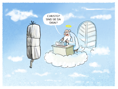 Cartoon: Christo Vladimiroff Javacheff (medium) by markus-grolik tagged christo,verpackungskuenstler,kunst,vladimiroff,javacheff,christo,verpackungskuenstler,kunst,vladimiroff,javacheff