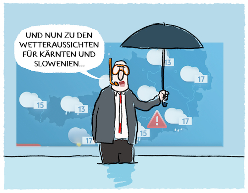 Cartoon: Dauerregen und Überschwemmungen (medium) by markus-grolik tagged wetter,slowenien,kaernten,oesterreich,kroatien,regen,dauerregen,starkregen,dammbruch,katastrophen,alarm,extremwetter,wetter,slowenien,kaernten,oesterreich,kroatien,regen,dauerregen,starkregen,dammbruch,katastrophen,alarm,extremwetter