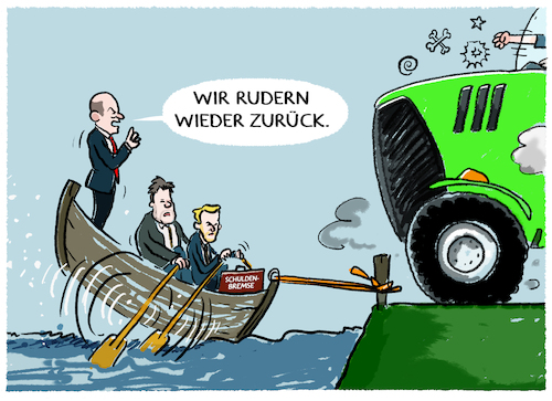 Cartoon: Die Ampel und die Bauern... (medium) by markus-grolik tagged ampel,deutschland,scholz,bauernproteste,ruecknahme,sparmassnahmen,schulden,schuldenbremse,fdp,habeck,lindner,demonstrationen,berlin,bauern,bauernverbaende,die,ampel,deutschland,scholz,bauernproteste,ruecknahme,sparmassnahmen,schulden,schuldenbremse,fdp,habeck,lindner,demonstrationen,berlin,bauern,bauernverbaende