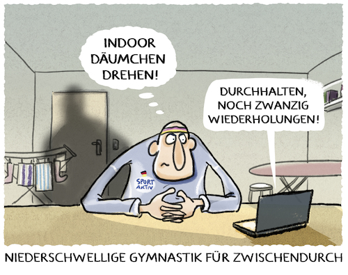 Cartoon: ...abwarten... (medium) by markus-grolik tagged corona,fitness,indoor,warten,sport,herausforderung,geduld,haushalt,wohnung,homeoffice,allein,zuhause,skype,abwechslung,kontaktsperre,zeit,langeweile,niederschwellig,zwischendurch,corona,fitness,indoor,warten,sport,herausforderung,geduld,haushalt,wohnung,homeoffice,allein,zuhause,skype,abwechslung,kontaktsperre,zeit,langeweile,niederschwellig,zwischendurch