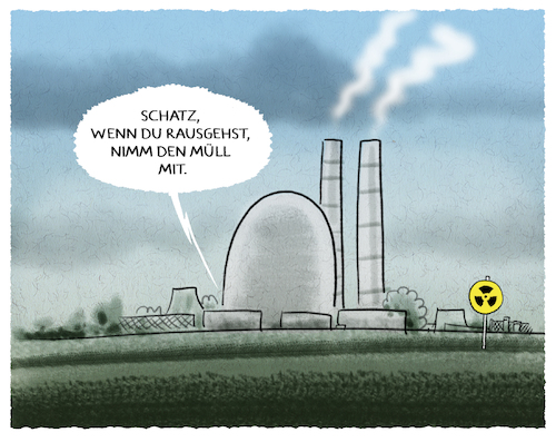 Cartoon: Entsorgungsproblematik (medium) by markus-grolik tagged atom,müll,atommüll,abfall,mülltrennung,entsorgung,endlager,uran,energiebetreiber,rwe,eon,deutschland,energeiwende,strom,strombörse,atomausstieg,atom,müll,atommüll,abfall,mülltrennung,entsorgung,endlager,uran,energiebetreiber,rwe,eon,deutschland,energeiwende,strom,strombörse,atomausstieg