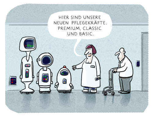 Cartoon: ..es tut sich was... (medium) by markus-grolik tagged pflegenotstand,pflegeroboter,pflegedienst,pflegekraft,pflege,altenpflege,altenpfleger,digitalisierung,automatisierung,alte,altenheim,senioren,krankenversicherung,silikon,valley,microsaft,apple,siemens,grolik,pflgeroboter,pflgedienst,pflegkraft,pflege,altenpflege,altenpfleger,digitalisieung,automatisierung,alte,altenheim,senioren,krankenversicherung,silikon,valley,microsaft,apple,siemens,grolik