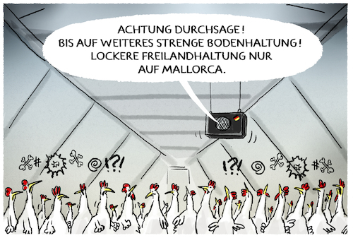 Cartoon: Flugunfähig... (medium) by markus-grolik tagged lockdown,mallorca,hühnerstall,eingesperrt,mpk,merkel,regierung,bund,länder,beschlüsse,corona,pandemie,ostern,ausgangssperre,tourismus,inland,ausland,lockdown,mallorca,hühnerstall,eingesperrt,mpk,merkel,regierung,bund,länder,beschlüsse,corona,pandemie,ostern,ausgangssperre,tourismus,inland,ausland